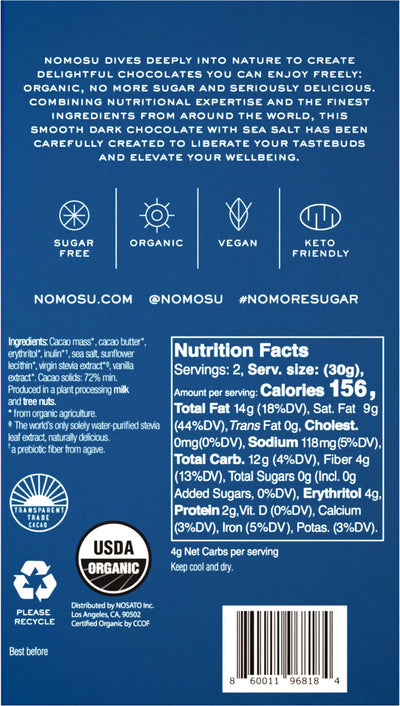72% Dark Chocolate with Sea Salt (4-Pack)